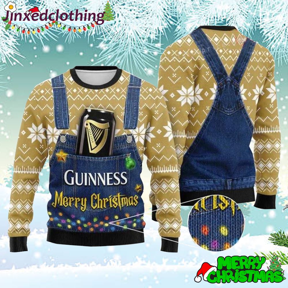 Merry Christmas Guinness Ugly Sweater Christmas Party For Unisex 